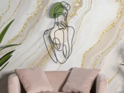 Décoration murale 3D en métal Noir contrecoup de téléphone avec embellissements colorés
