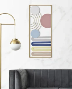Décoration murale 3D géométrique en métal multicolore