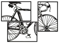 Décoration murale 3D vélo métal Noir ensemble de 3 pcs