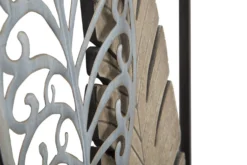 Décoration murale rectangulaire 3D métal et MDF feuilles Or Argent