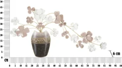 Décoration murale Vase 3D en Fer multicolore avec fleurs