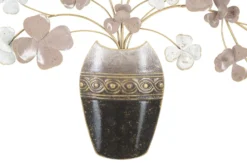 Décoration murale Vase 3D en Fer multicolore avec fleurs
