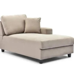 Duo de méridiennes Fabien combinables en canapé profond Velours Taupe