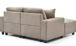 Duo de méridiennes Fabien combinables en canapé profond Velours Taupe