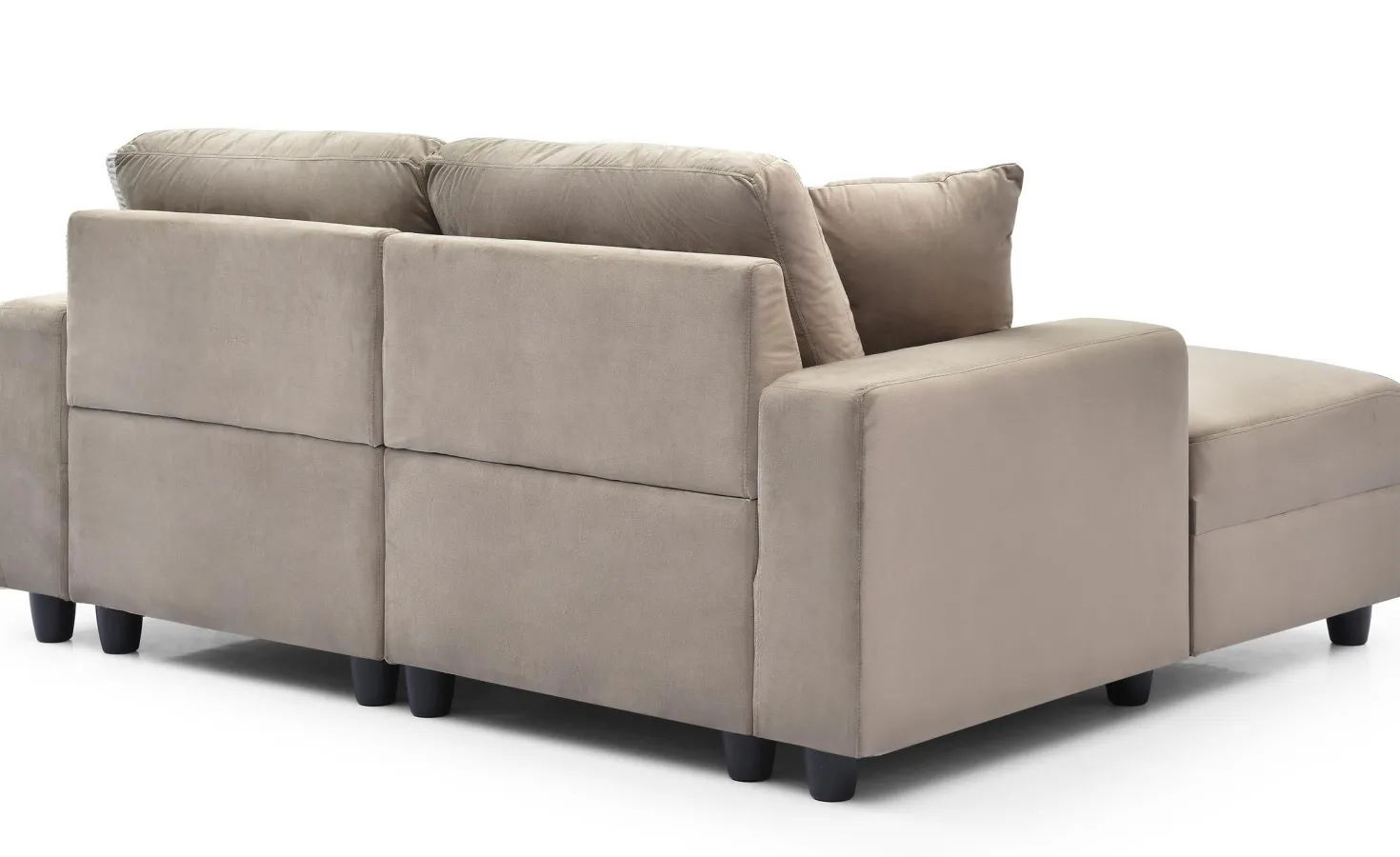 Duo de méridiennes Fabien combinables en canapé profond Velours Taupe