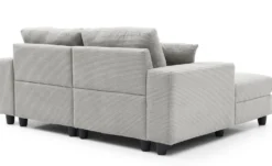 Duo de méridiennes Fabien combinables en canapé profond Velours côtelé Gris clair