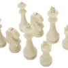 Ensemble d'échecs en polyrésine tons clairs et détails dorés