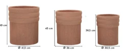 Ensemble de cache-pot d'extérieur Colombia 3 pièces Terre Cuite
