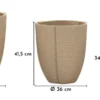 Ensemble de cache-pots extérieur texturé Peru 3 pcs couleur Naturel