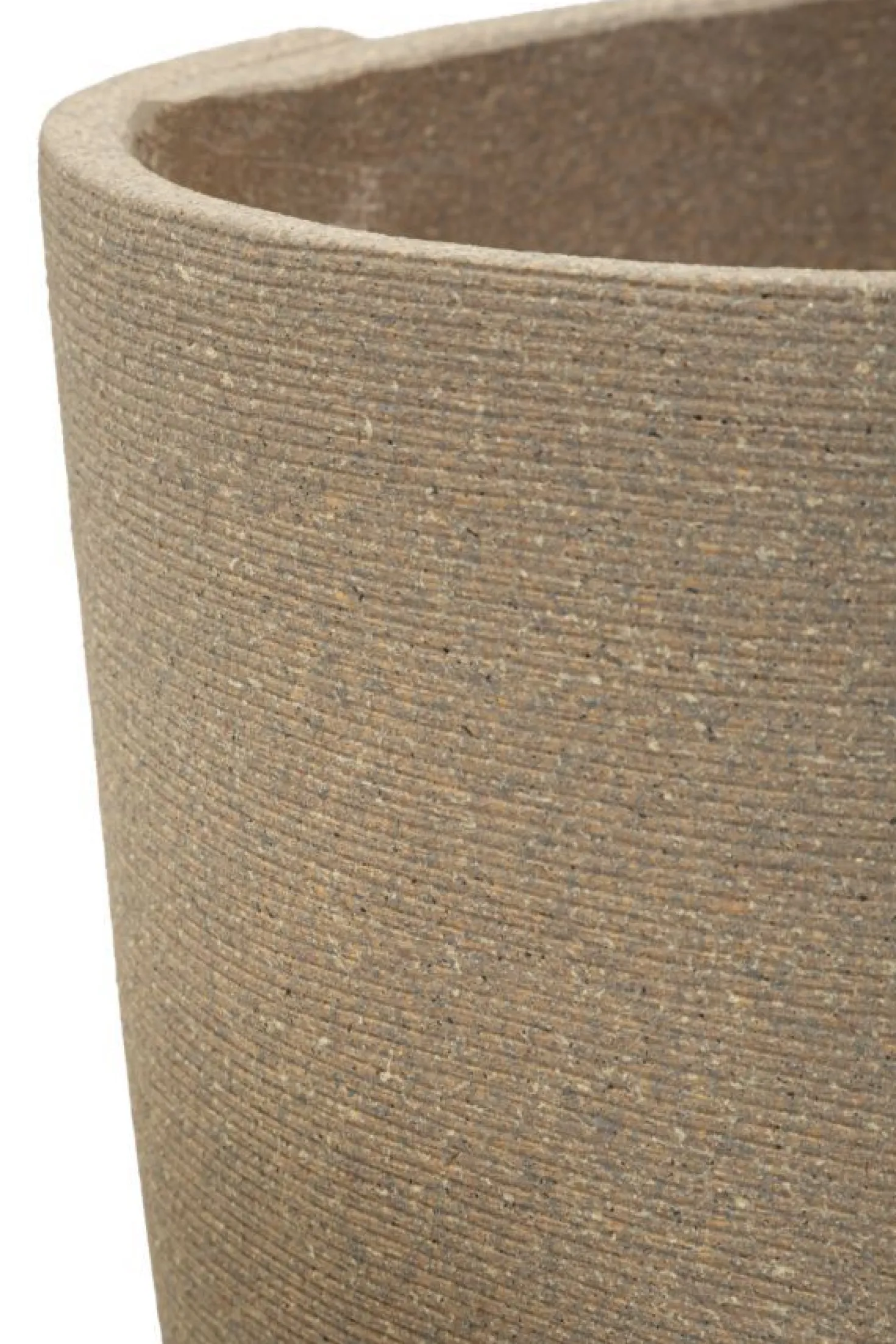 Ensemble de cache-pots extérieur texturé Peru 3 pcs couleur Naturel