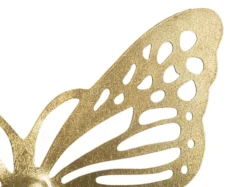 Ensemble de papillons muraux décoratifs 3D en fer doré 4 pièces