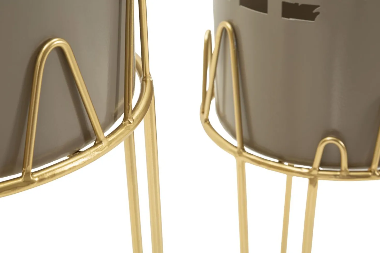 Ensemble de porte-vases à fleurs 2 pcs Métal Satiné et motifs perforés