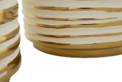 Ensemble de vases en céramique décorés doré Blanc et Doré