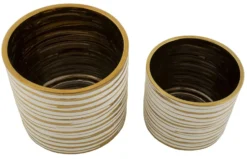 Ensemble de vases en céramique décorés doré Blanc et Doré