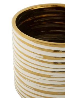 Ensemble de vases en céramique décorés doré Blanc et Doré
