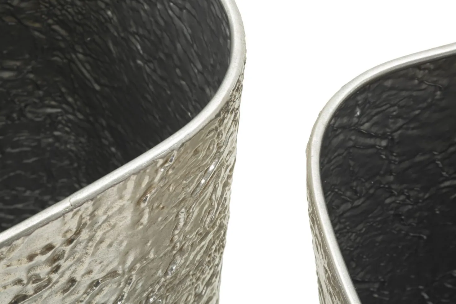 Ensemble de vases texturés argentés 2 pcs