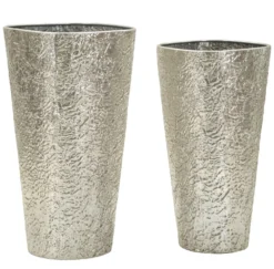 Ensemble de vases texturés argentés 2 pcs