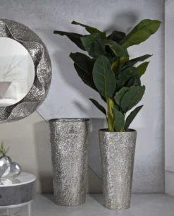 Ensemble de vases texturés argentés 2 pcs
