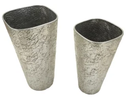 Ensemble de vases texturés argentés 2 pcs