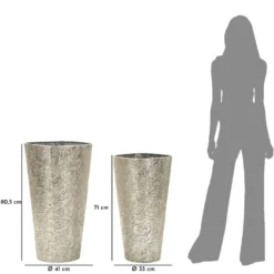Ensemble de vases texturés argentés 2 pcs