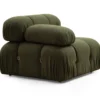 Fauteuil accoudoir ou module d'angle gauche Nourhane Tissu Vert