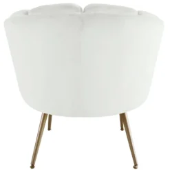 Fauteuil arrondi Brenda Velours Blanc