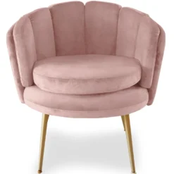 Fauteuil arrondi Brenda Velours Rose