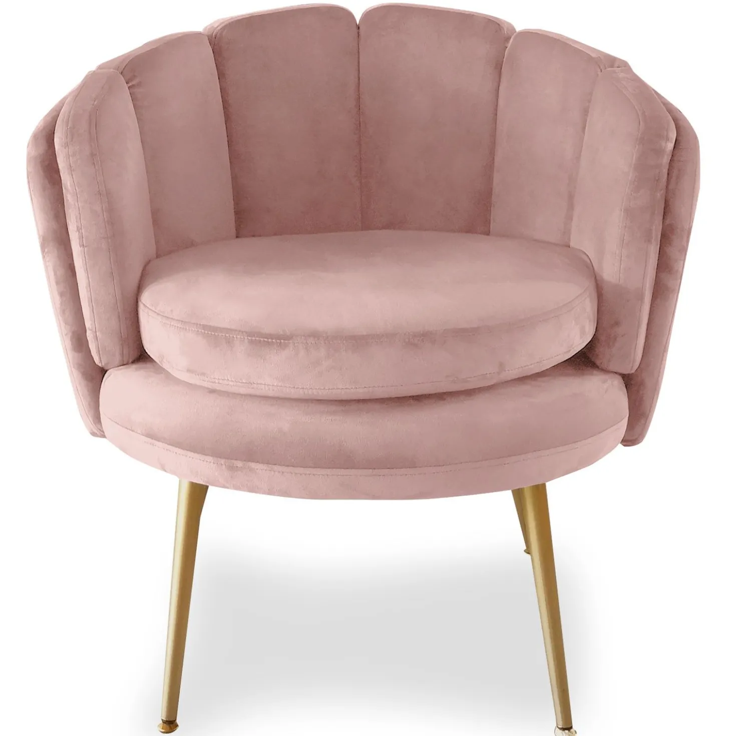 Fauteuil arrondi Brenda Velours Rose