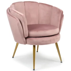 Fauteuil arrondi Brenda Velours Rose