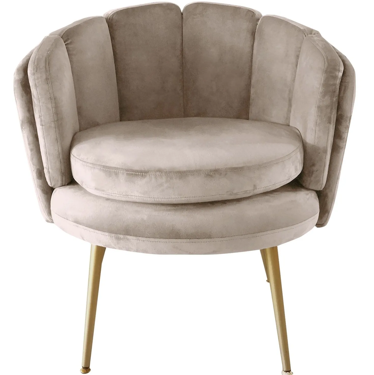 Fauteuil arrondi Brenda Velours Taupe