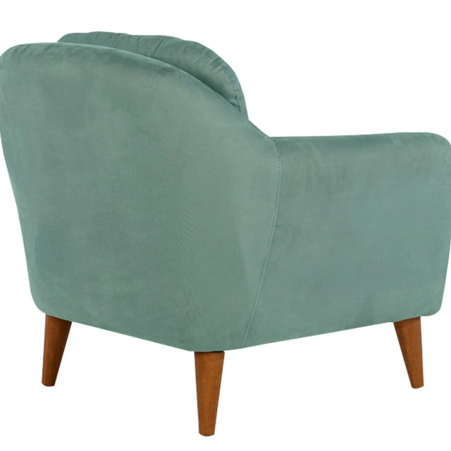 Fauteuil Ashild Pin massif Marron et Tissu vert clair