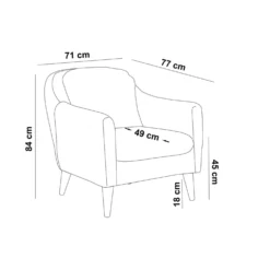Fauteuil Ashild Pin massif Marron et Tissu vert clair