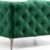 Fauteuil capitonné avec coussin Alykes Velours Vert