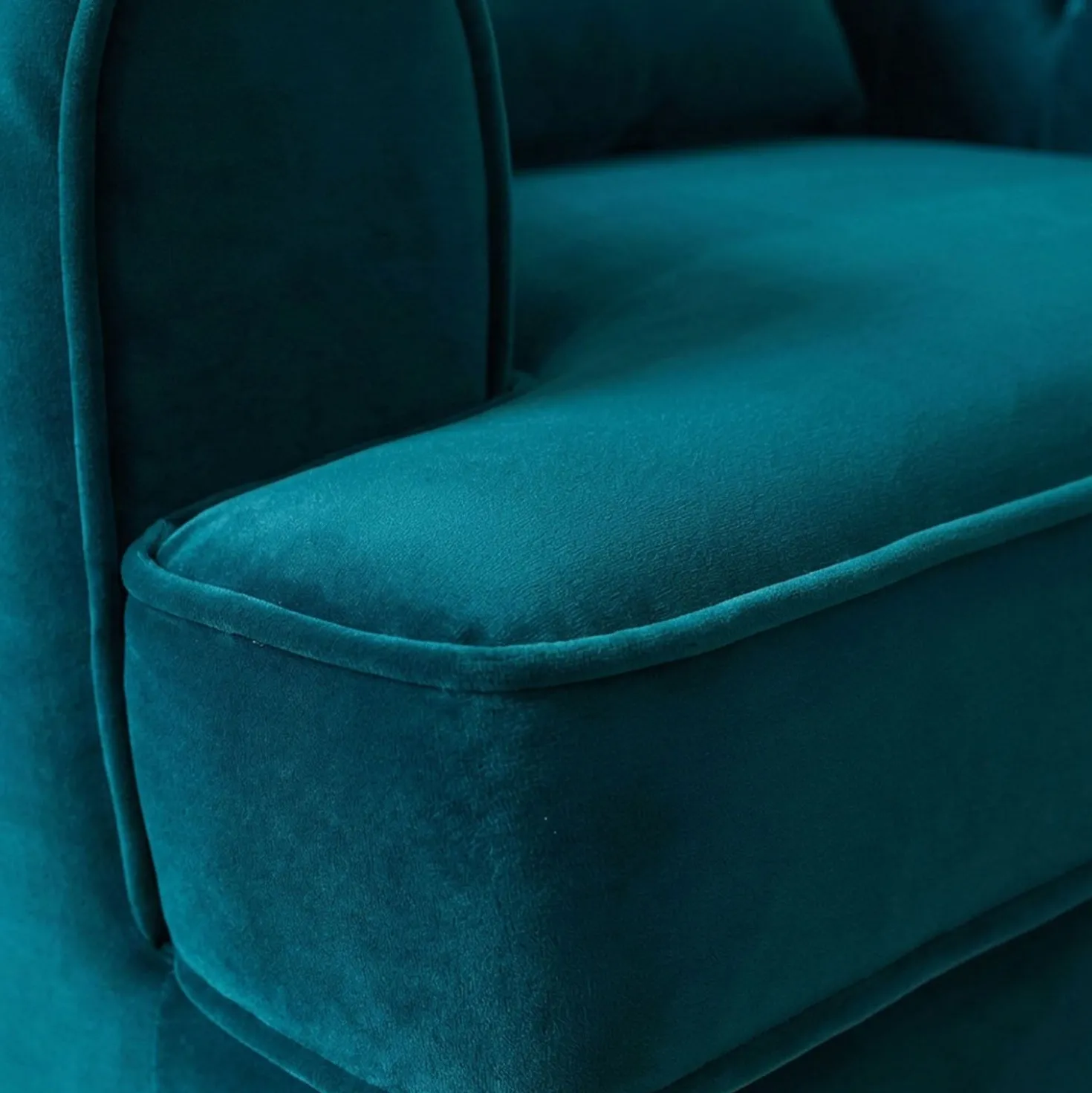 Fauteuil capitonné style boudoir Glams Velours Bleu canard