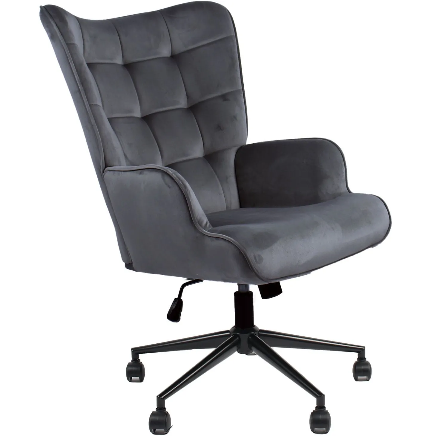 Fauteuil de bureau moderne à haut dossier Florelo Velours Gris