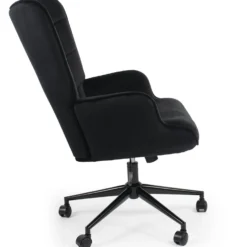Fauteuil de bureau moderne à haut dossier Florelo Velours Noir
