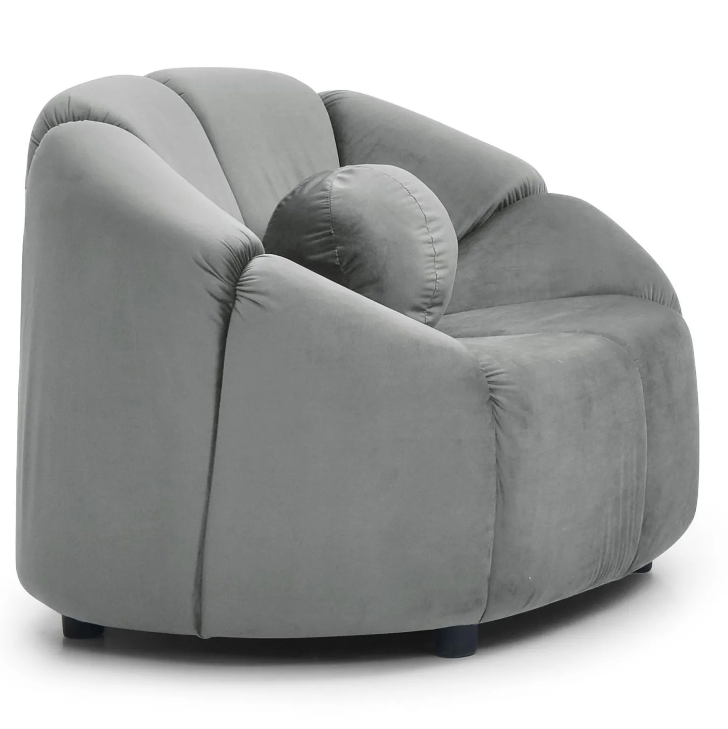 Fauteuil design arrondi Sidonie Velours Gris