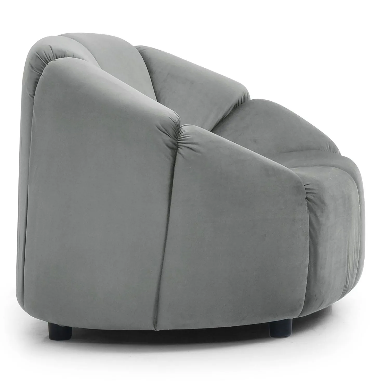 Fauteuil design arrondi Sidonie Velours Gris
