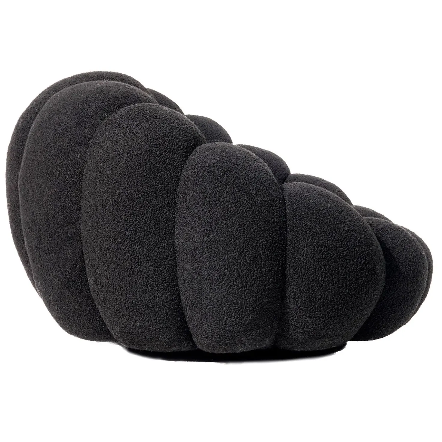 Fauteuil design coquillage Arielina Tissu bouclette Noir