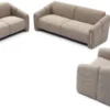 Fauteuil design Maximilien Métal doré et Velours côtelé Taupe