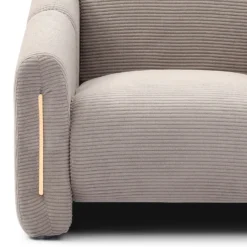 Fauteuil design Maximilien Métal doré et Velours côtelé Taupe