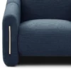 Fauteuil design Maximilien Métal doré et Velours côtelé Bleu foncé