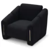 Fauteuil design Maximilien Métal doré et Velours côtelé Noir