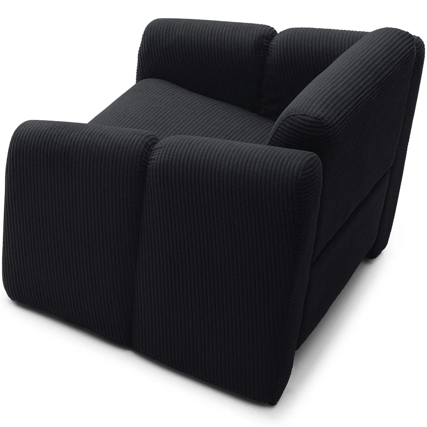 Fauteuil design Maximilien Métal doré et Velours côtelé Noir