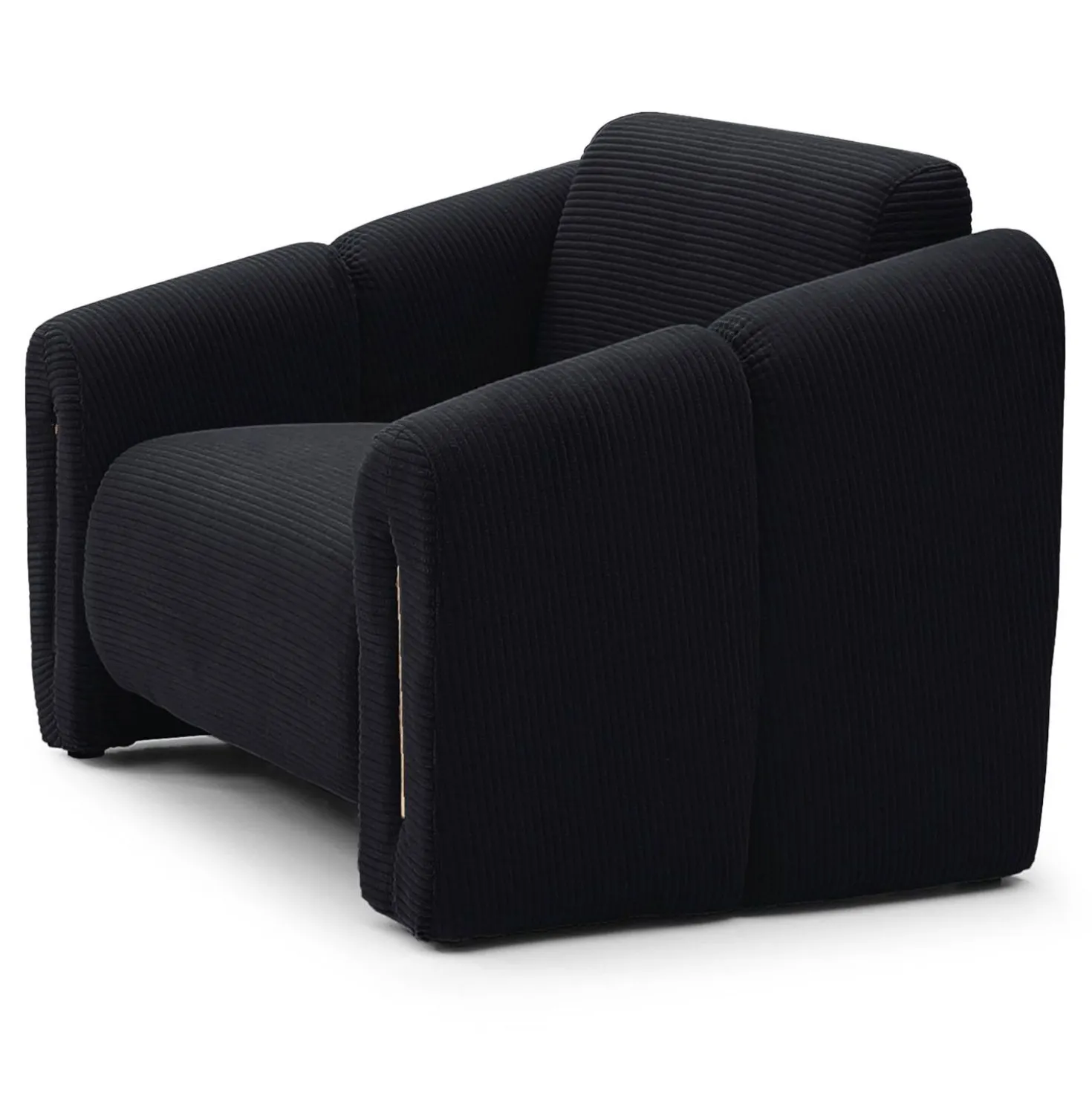 Fauteuil design Maximilien Métal doré et Velours côtelé Noir