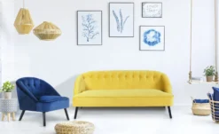 Fauteuil Ioan Velours Bleu