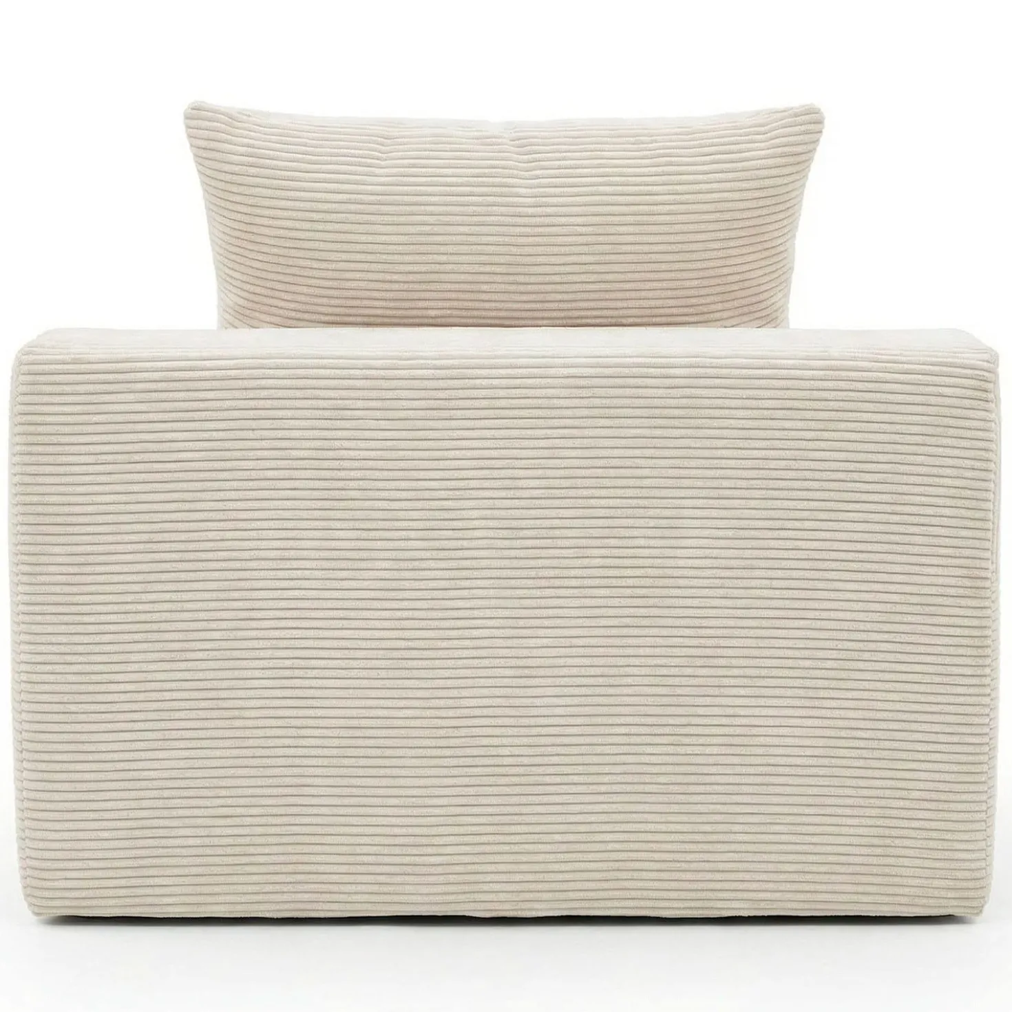 Fauteuil lounge style méridienne Rodin Velours côtelé Beige