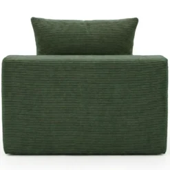 Fauteuil lounge style méridienne Rodin Velours côtelé Vert