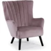 Fauteuil matelassé Vidal en Velours Rose