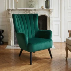 Fauteuil matelassé Vidal Velours Vert